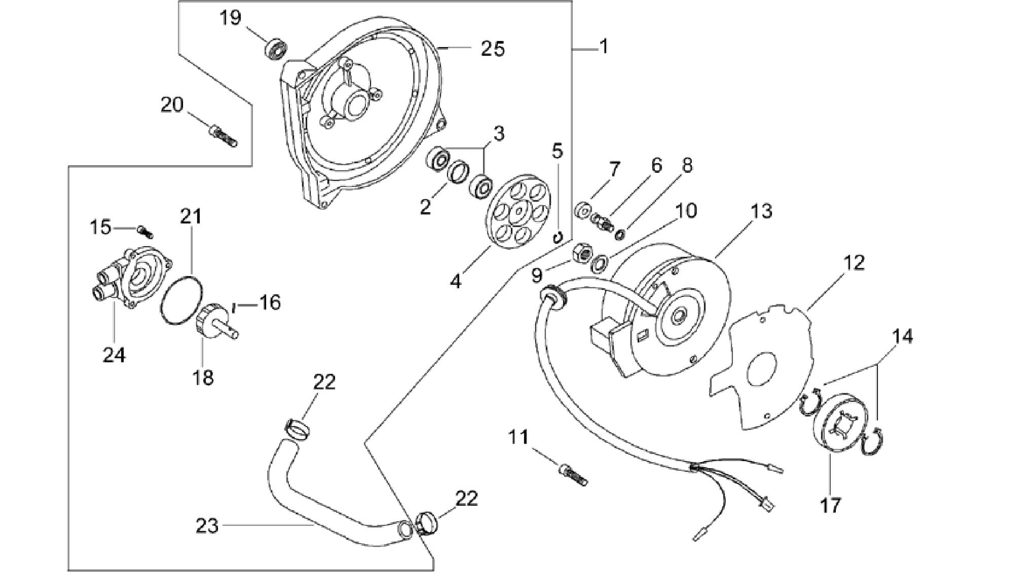Flywheel - Water pump
