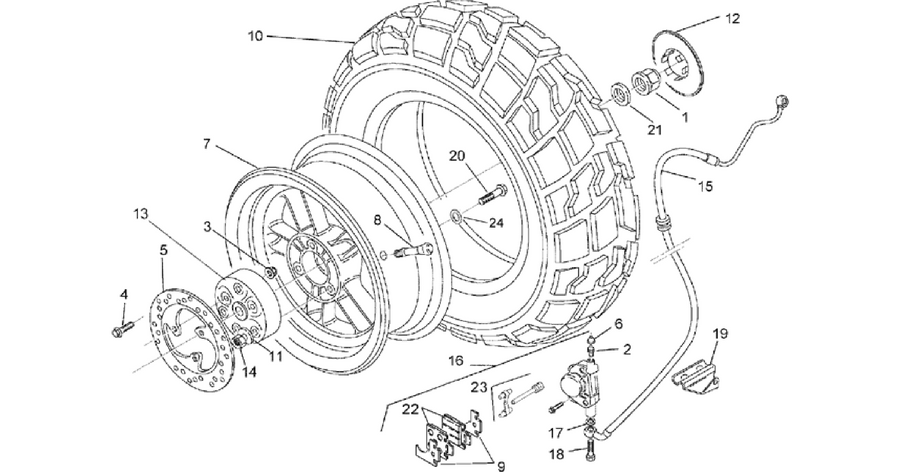 Rear wheel - disc brake