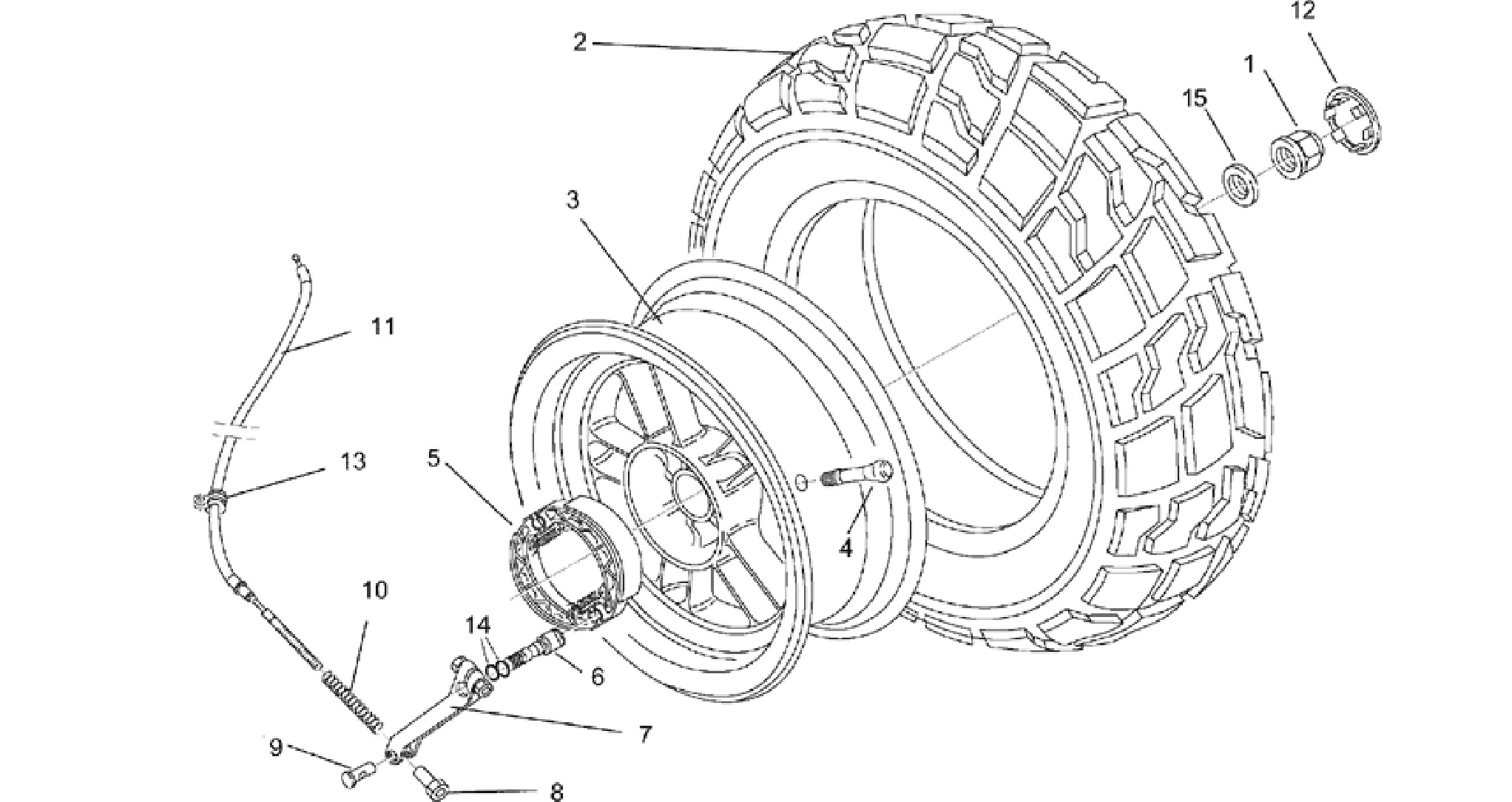 Rear wheel - drum brake