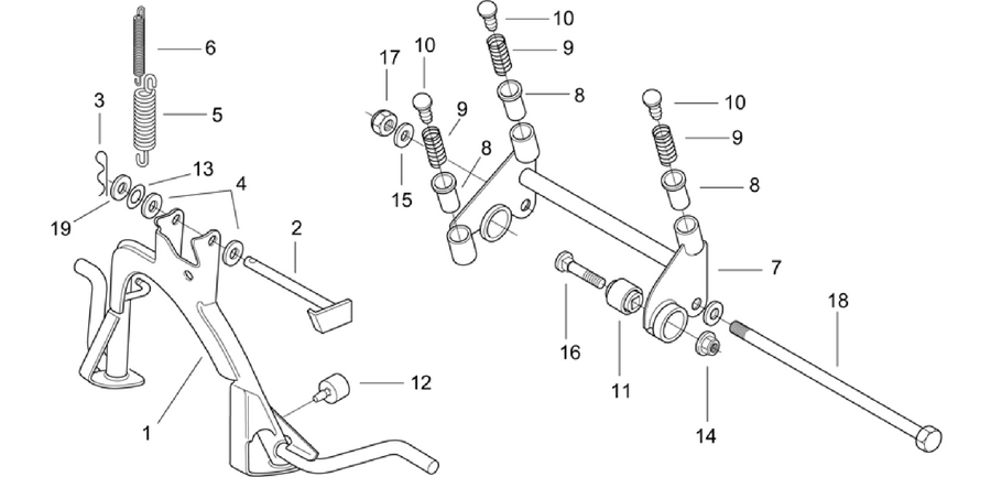 Central stand - Connecting rod