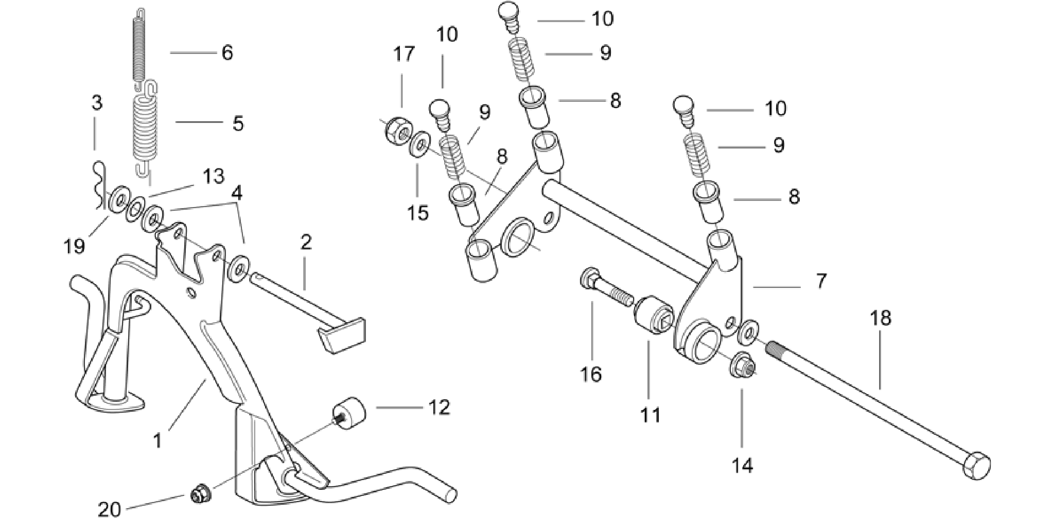 Central stand - Connecting rod