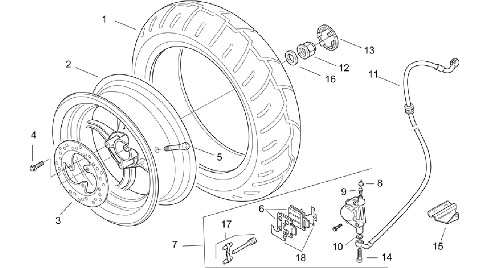 Rear wheel - disc brake