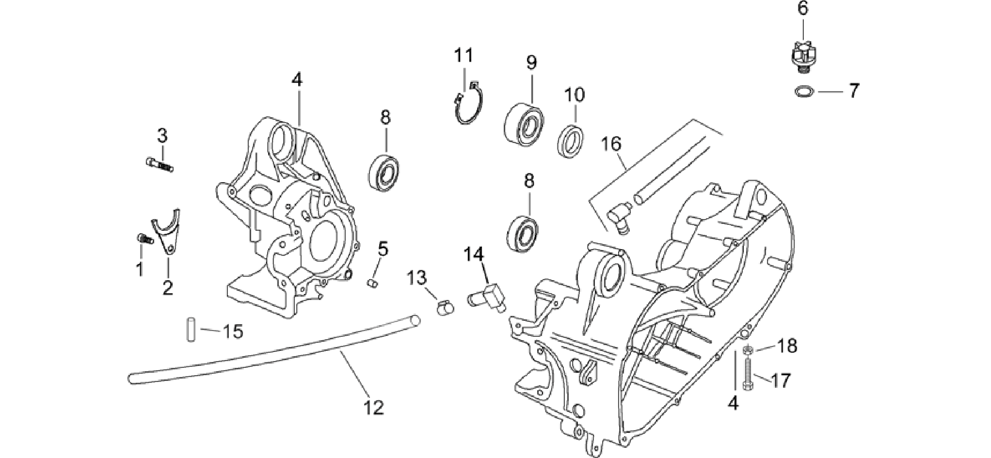 Central crank-case set