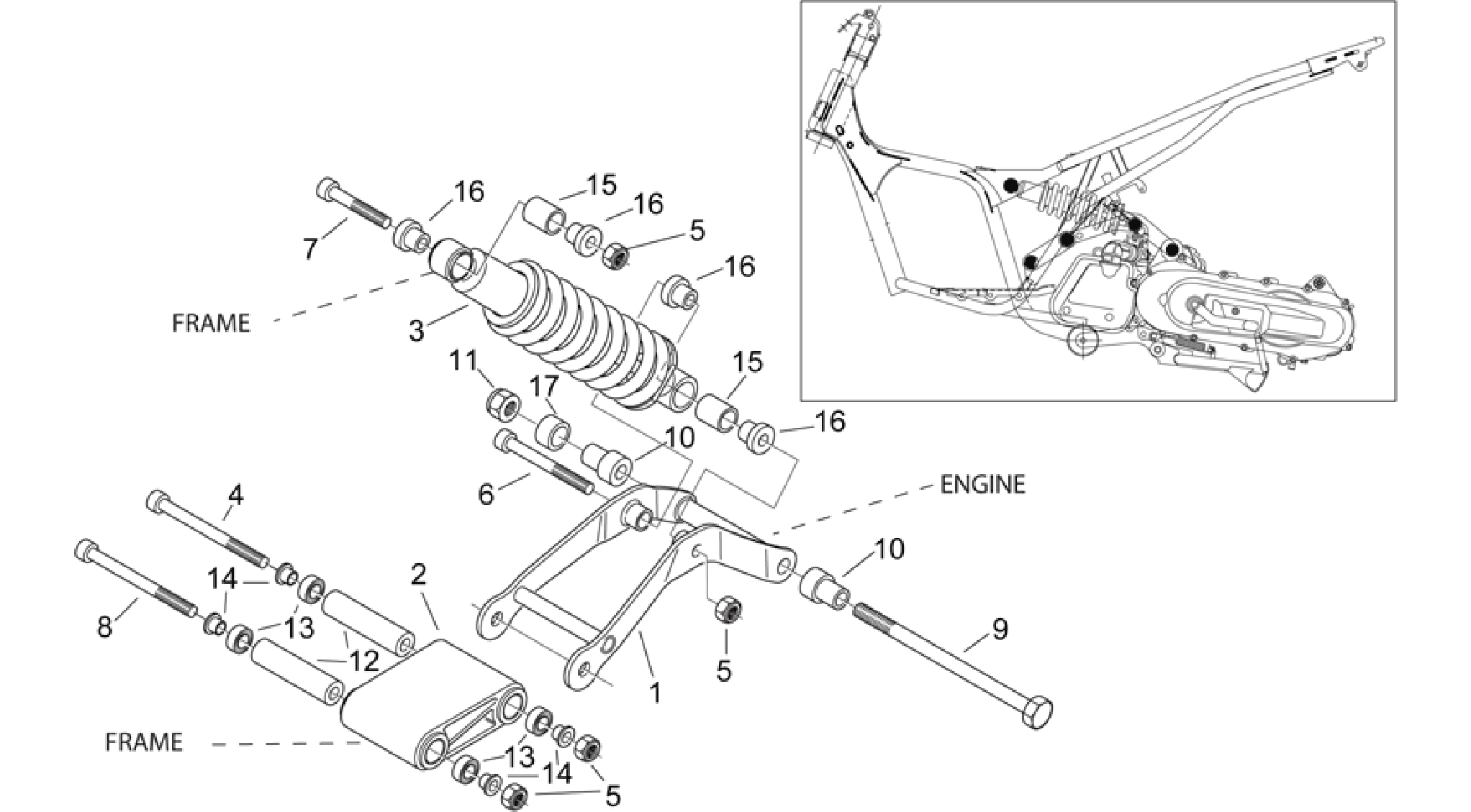 Connect. Elem.ts - Rear shock abs.