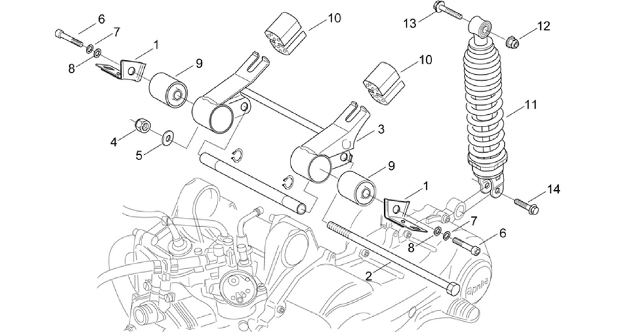 R.shock absorber-connect. Rod