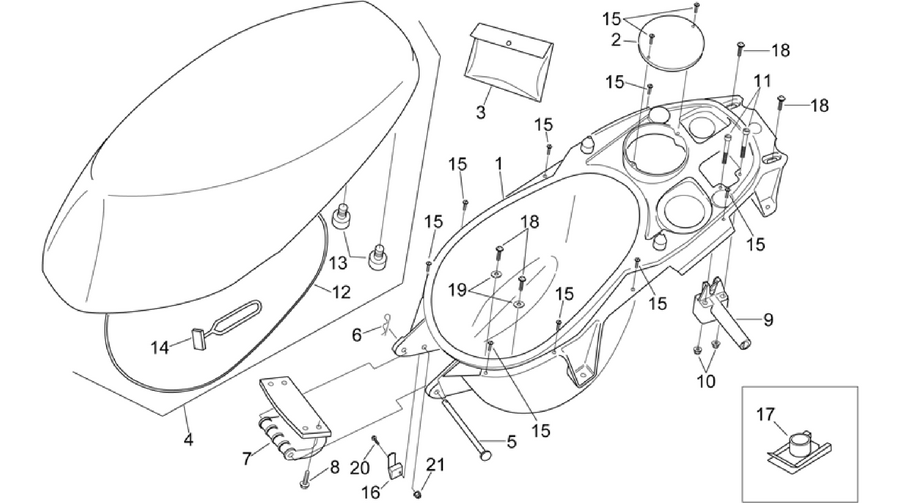 Saddle - Helmet compartment