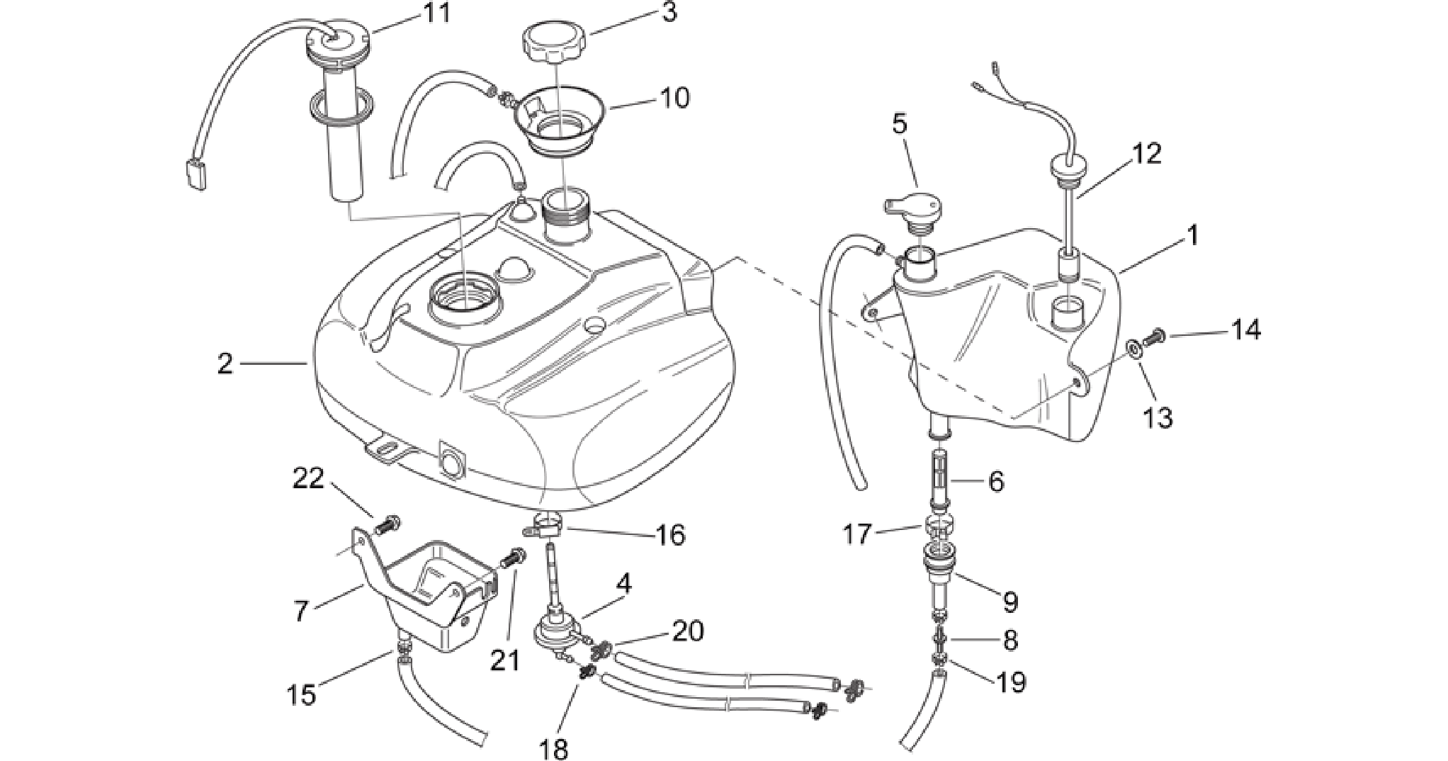 Oil and fuel tank