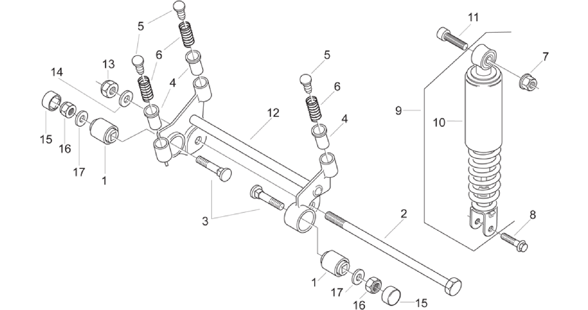 R.shock absorber-connect. Rod