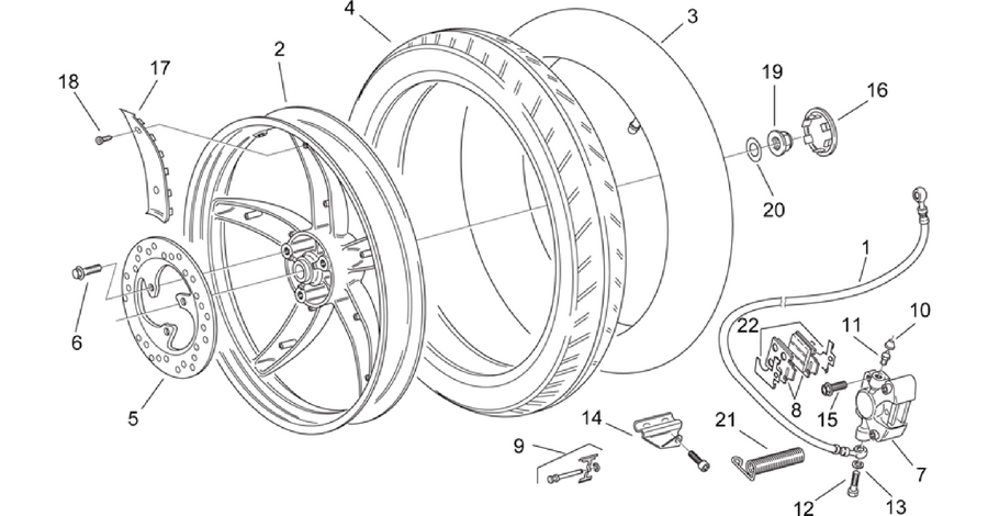 Rear wheel - disc brake