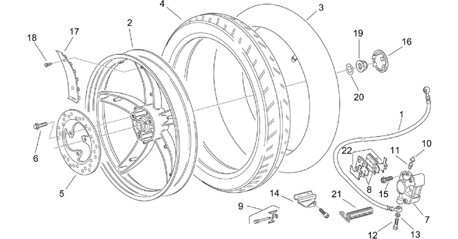 Rear wheel - disc brake