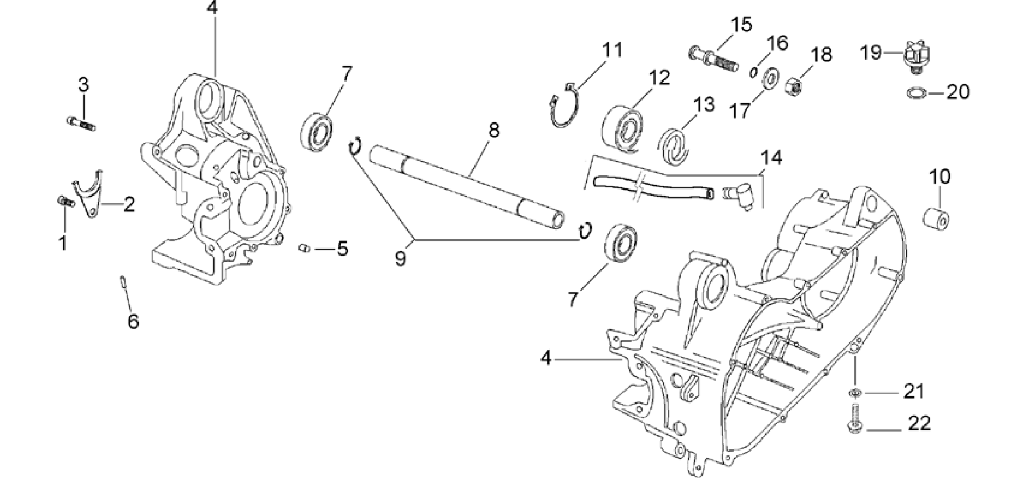 Central crank-case set