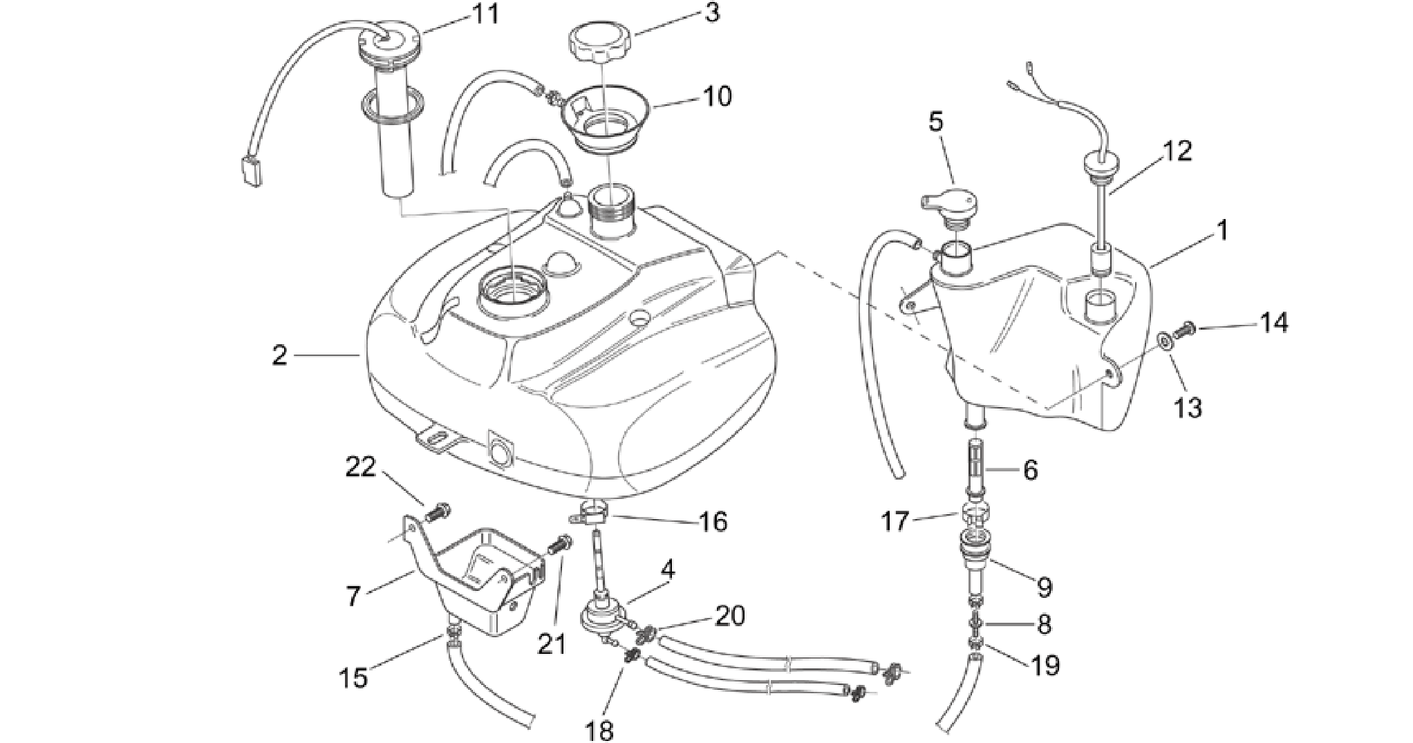 Oil and fuel tank