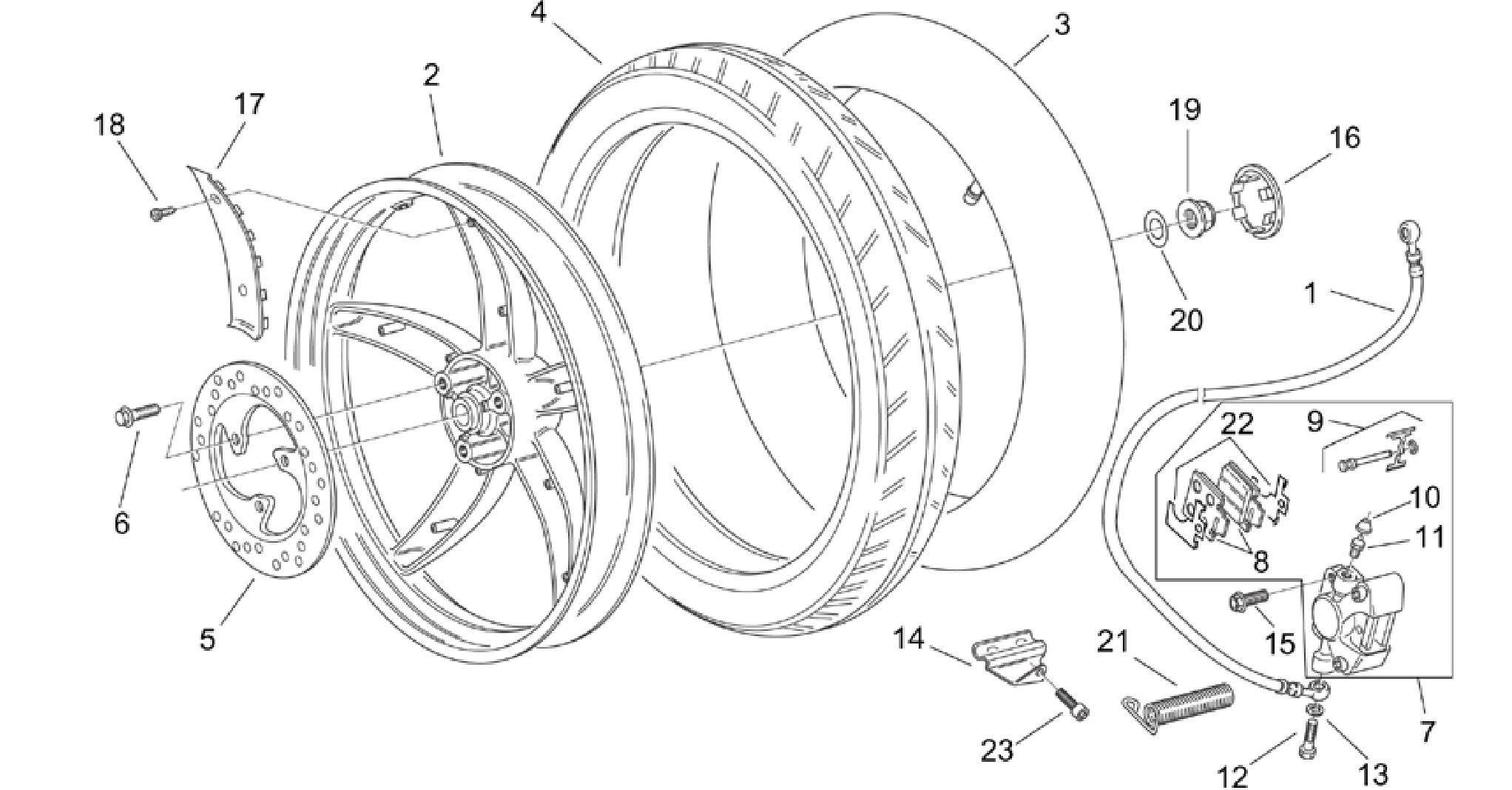Rear wheel - disc brake