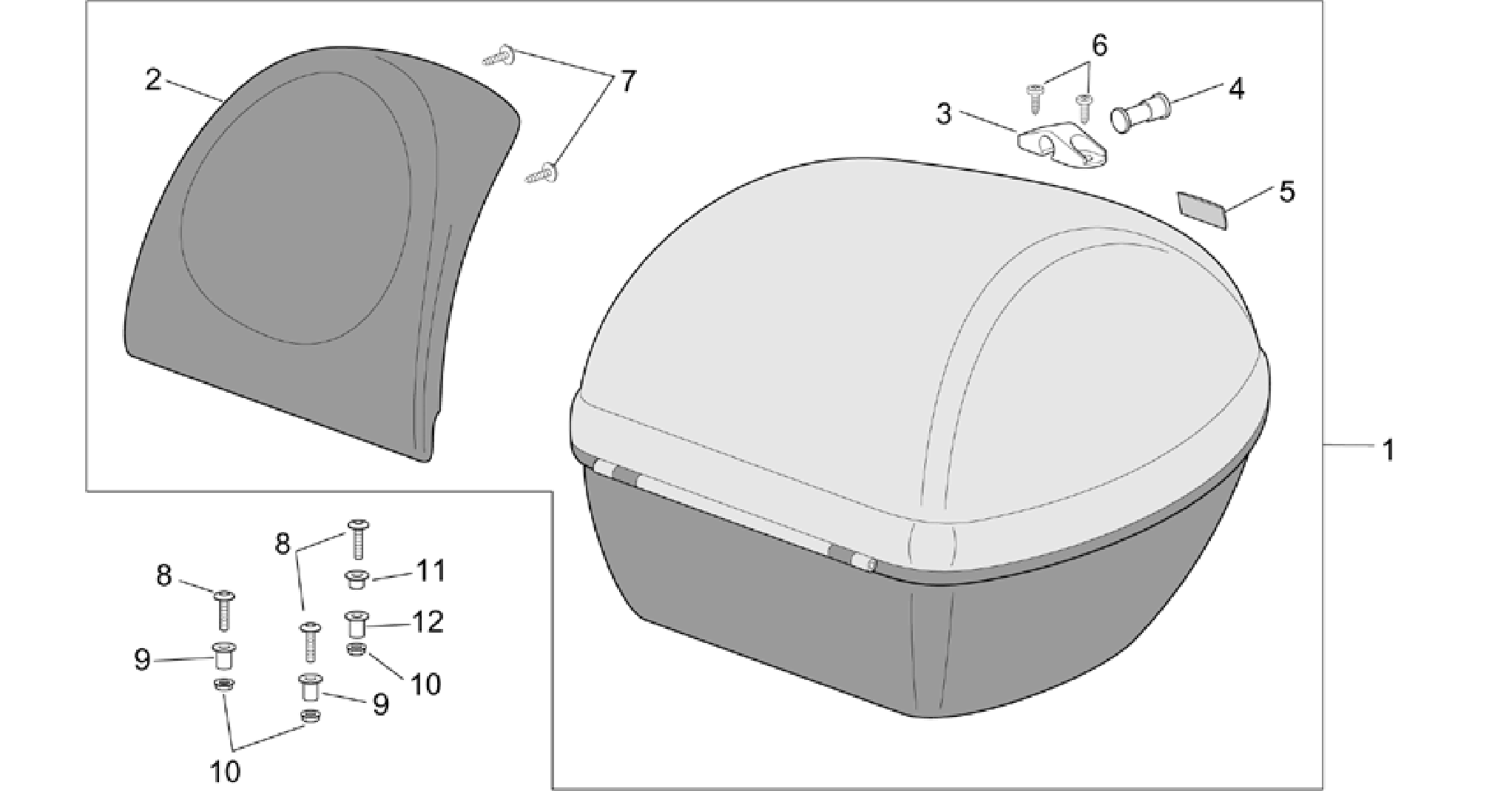 Top box with seat cushion
