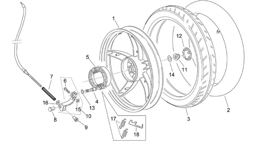 Rear wheel - disc brake