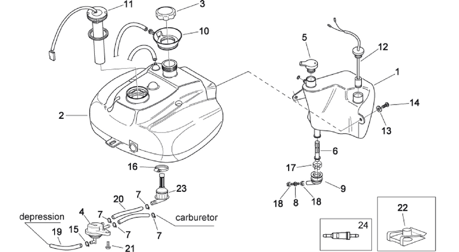 Oil and fuel tank