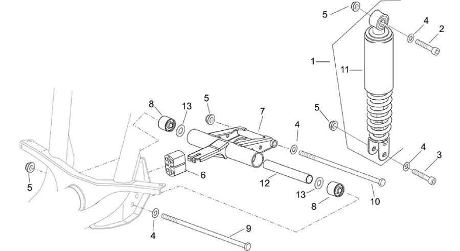 R.shock absorber-connect. Rod