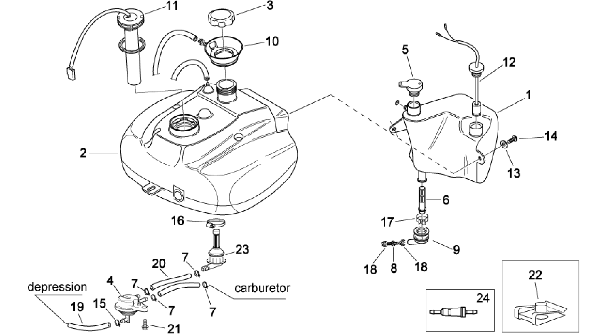 Oil and fuel tank