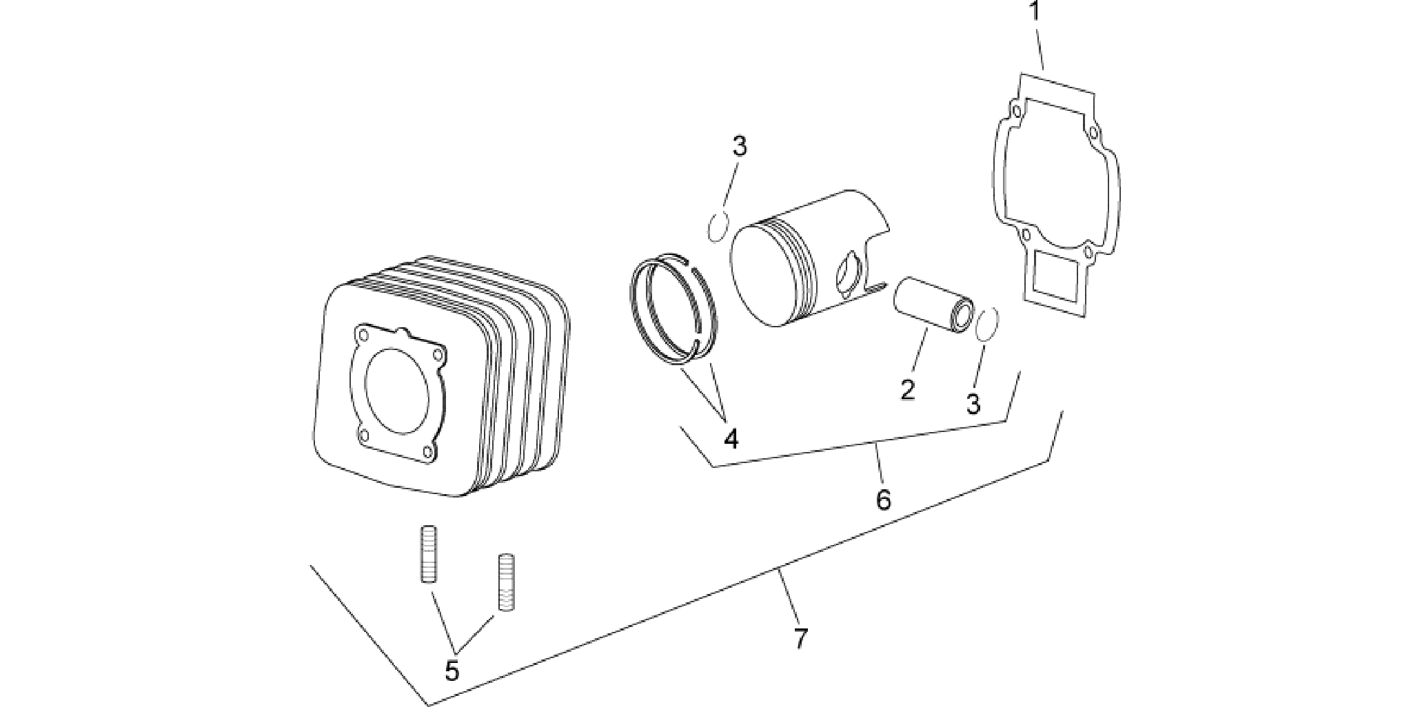 Cylinder with piston