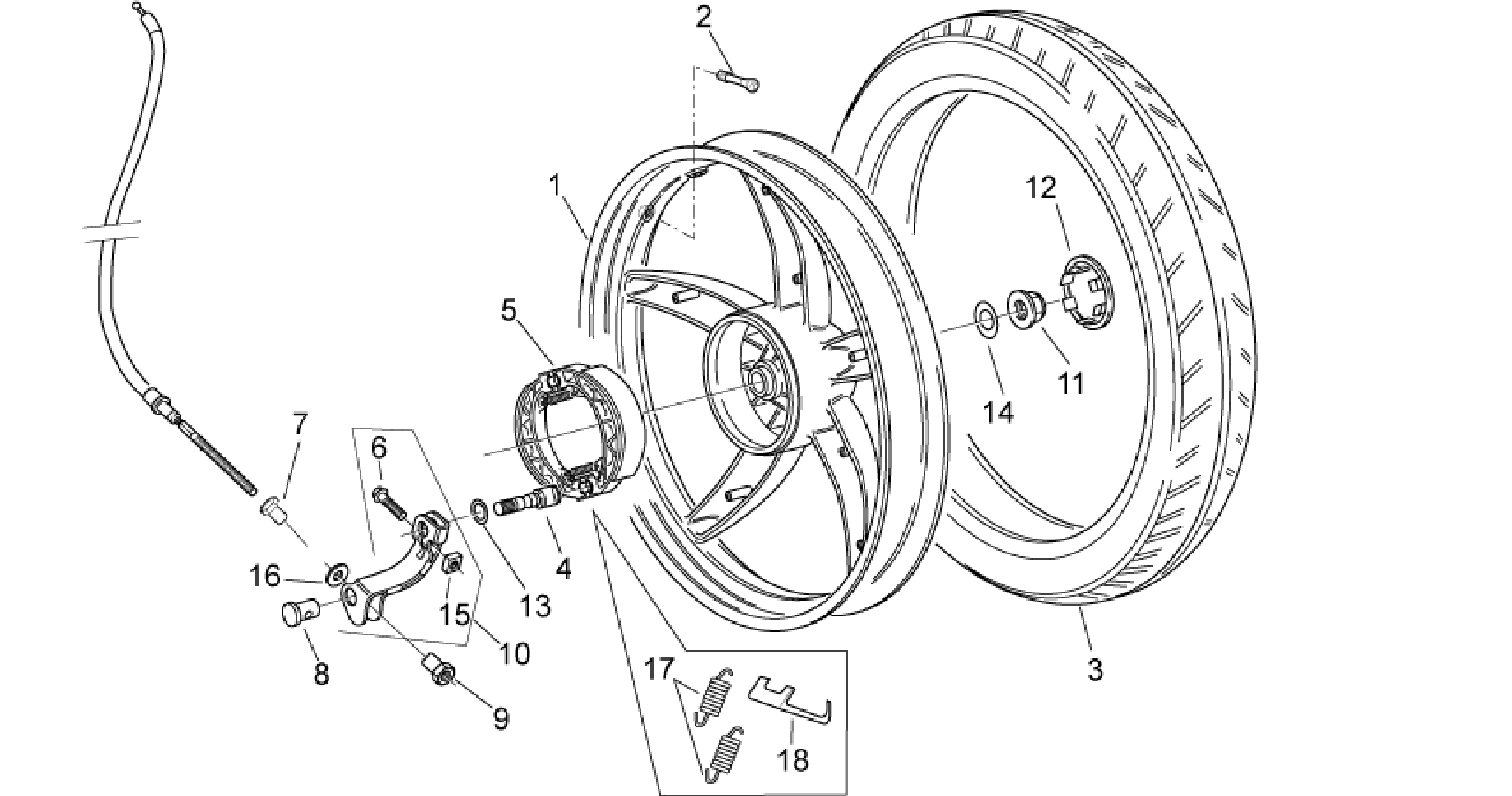 Rear wheel - disc brake