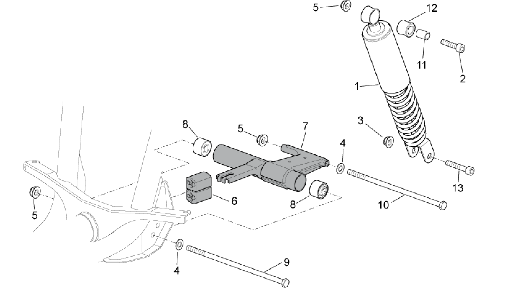 R.shock absorber-connect. Rod