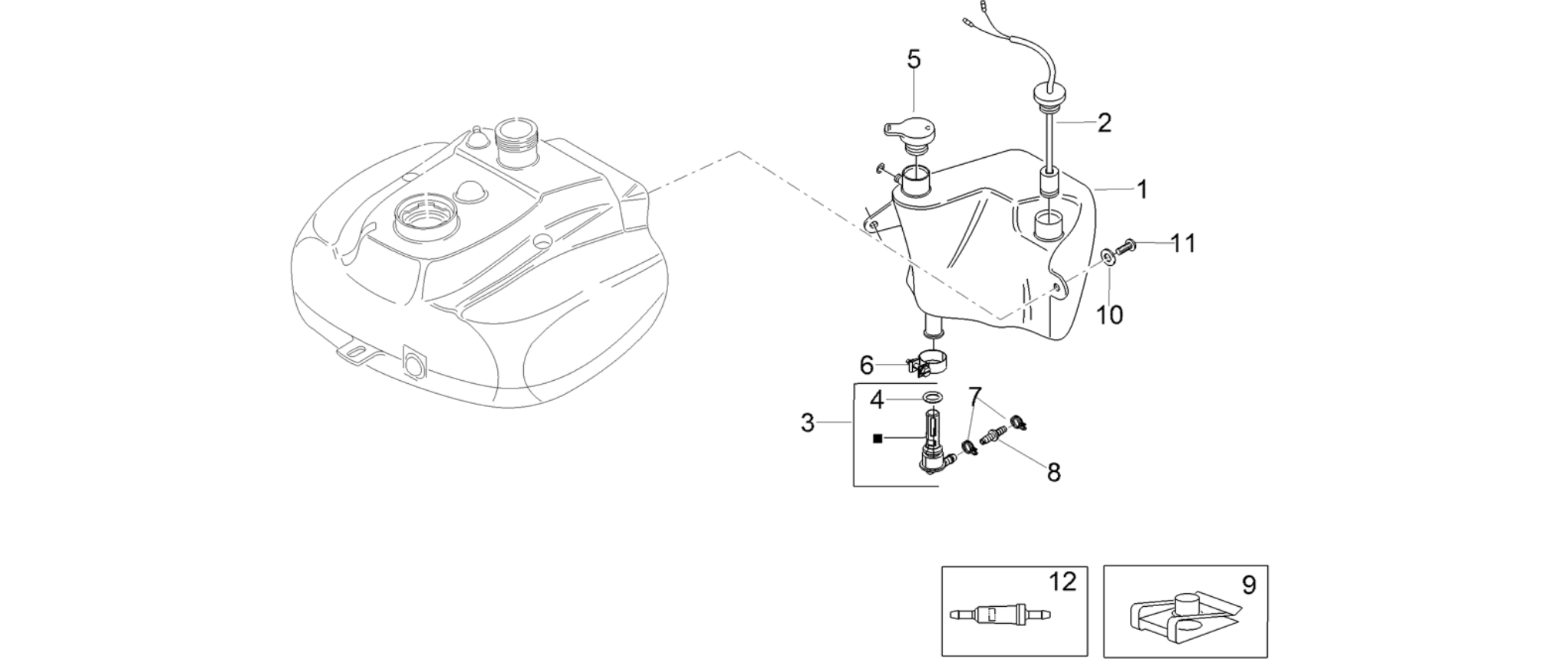 Mix oil tank