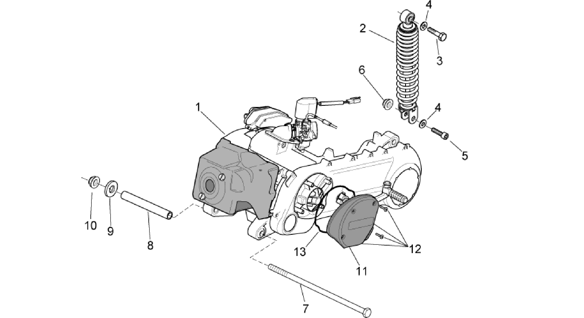 Engine - Rear shock absorber