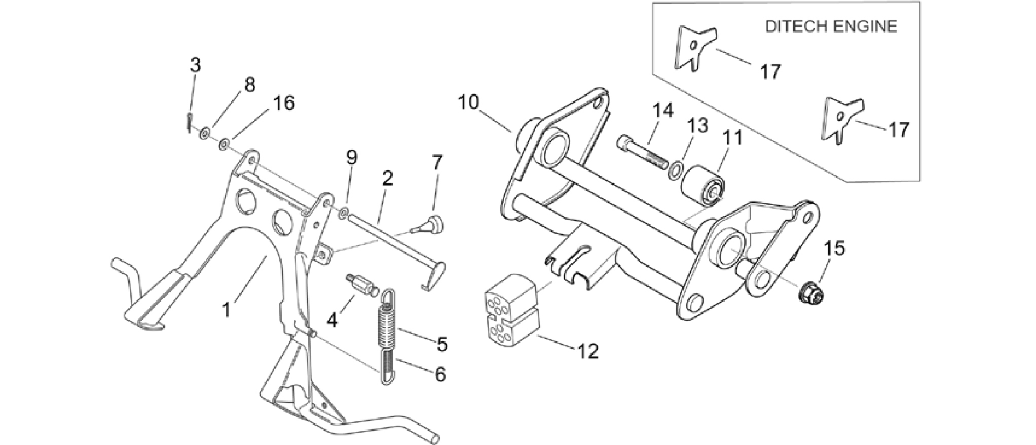 Central stand - Connecting rod