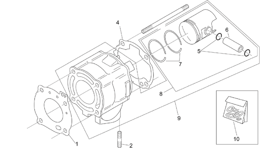 Cylinder with piston