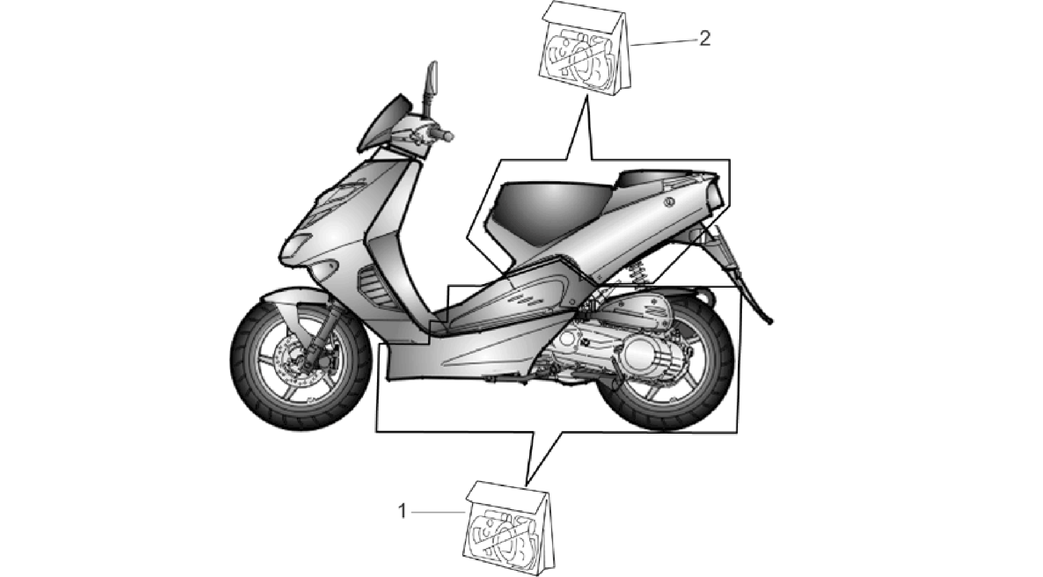 Central and rear body decal