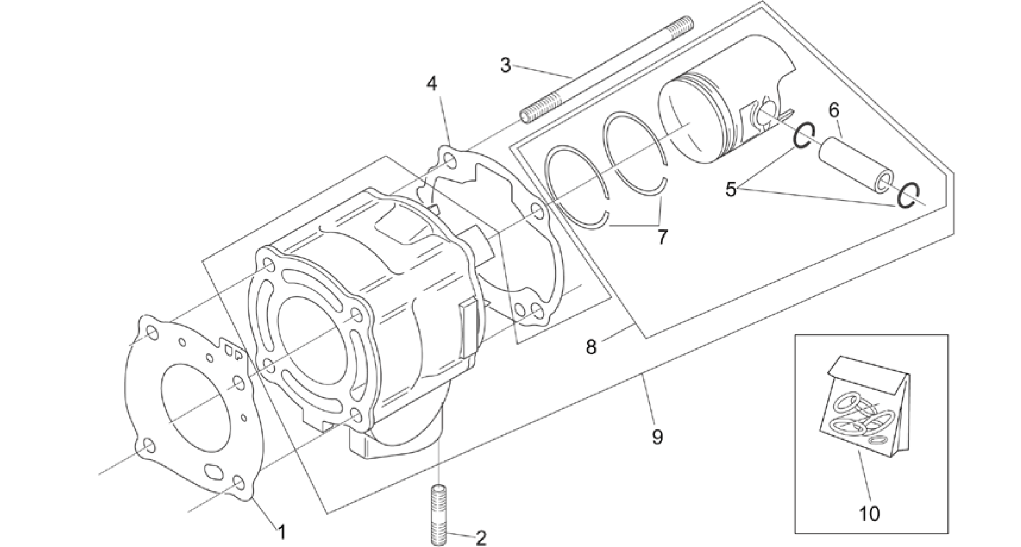 Cylinder with piston