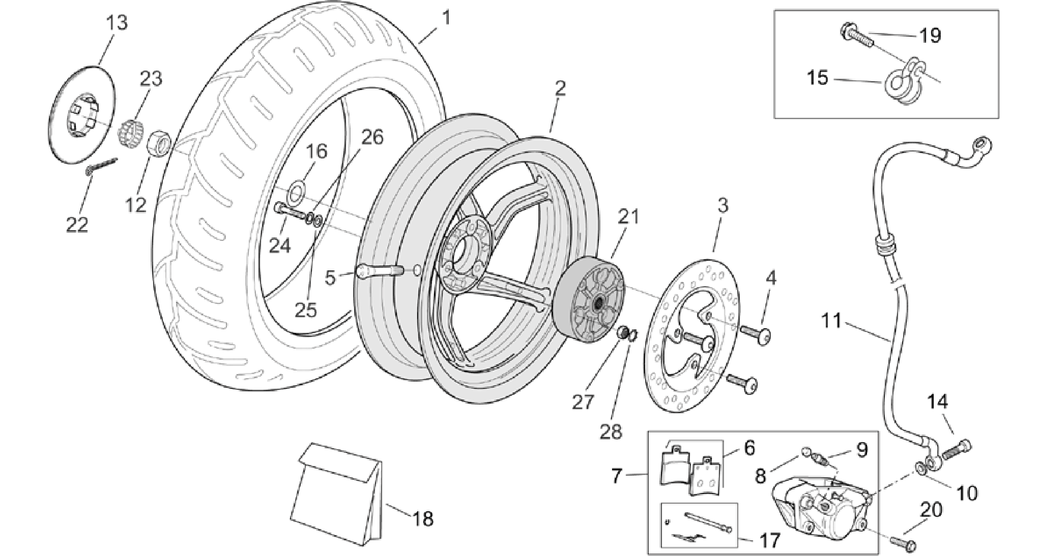 Rear wheel - disc brake
