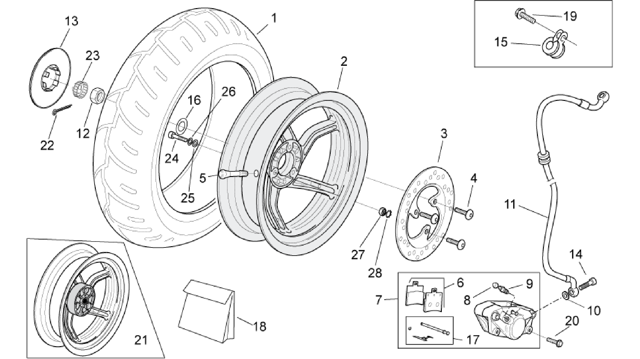 Rear wheel - disc brake