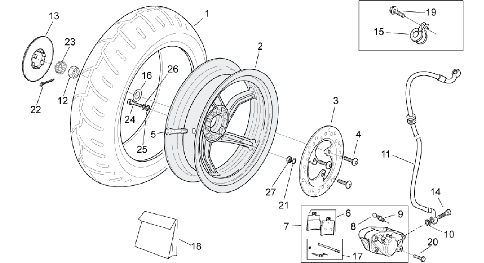 Rear wheel - disc brake