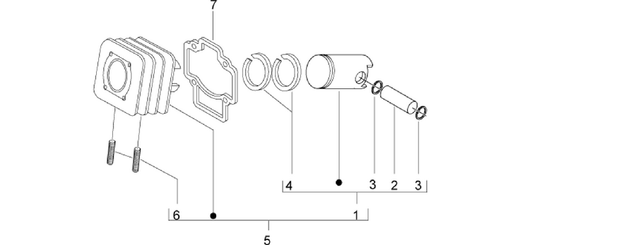 Cylinder-pistston-wrist pin unit