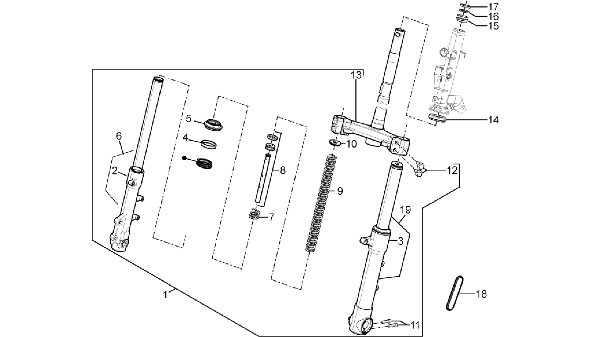 Fork/steering tube - Steering bearing unit