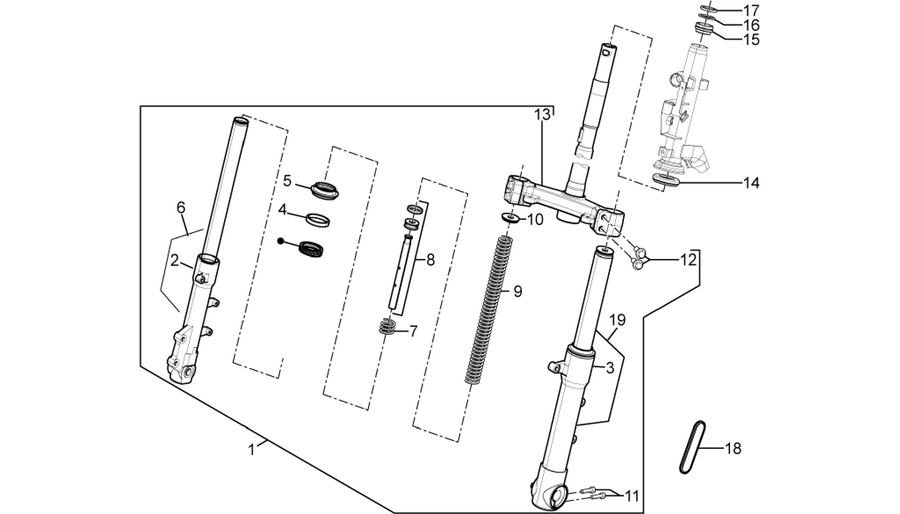 Fork/steering tube - Steering bearing unit
