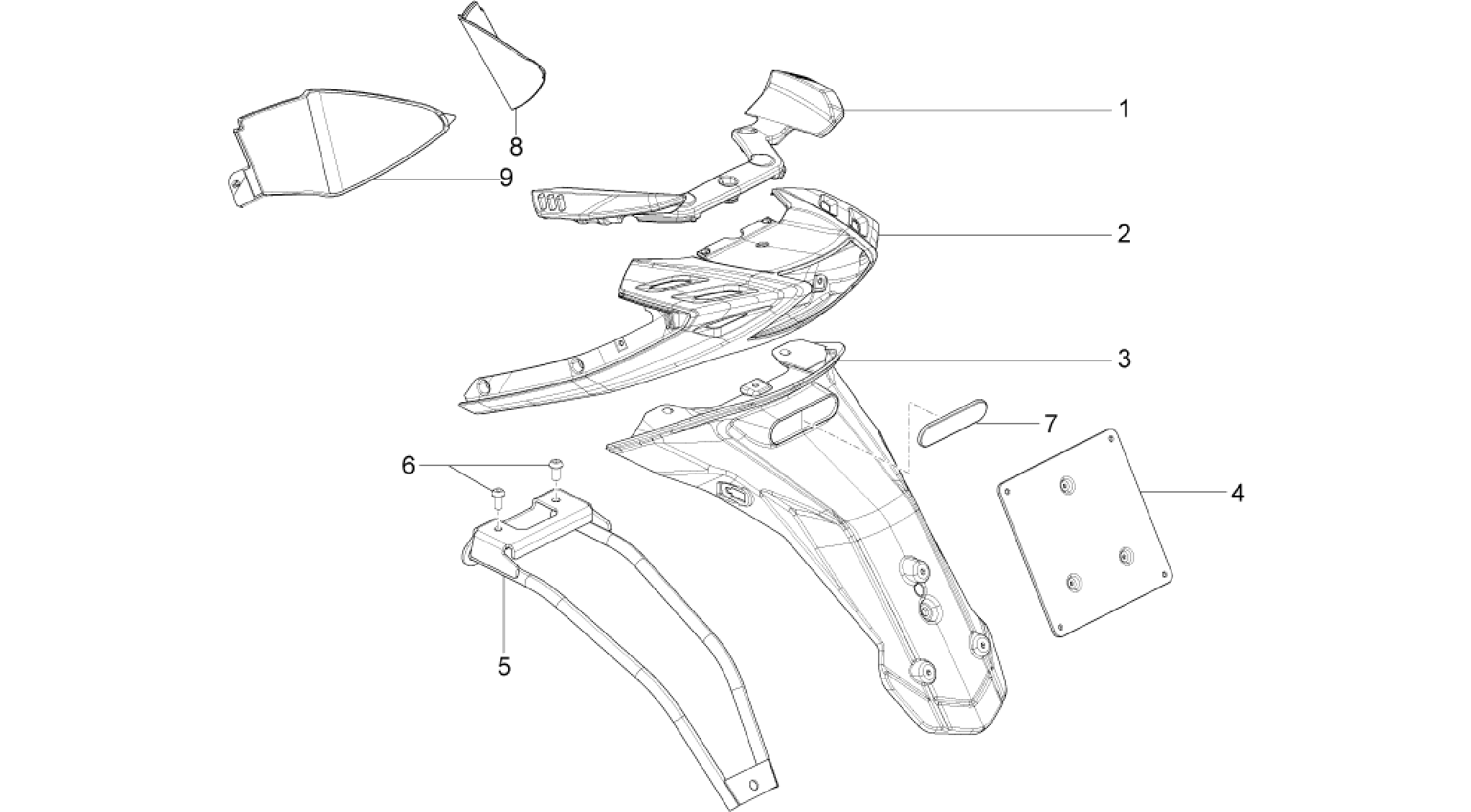 Rear cover - Splash guard