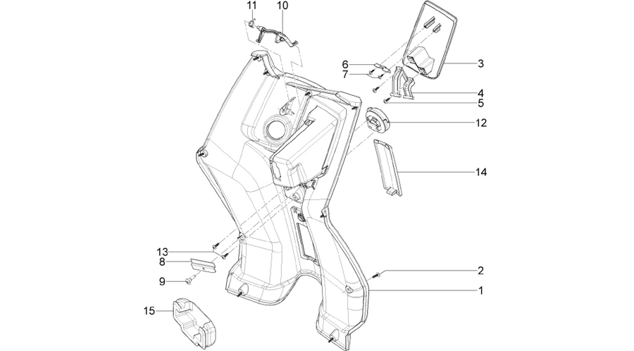 Front glove-box - Knee-guard panel