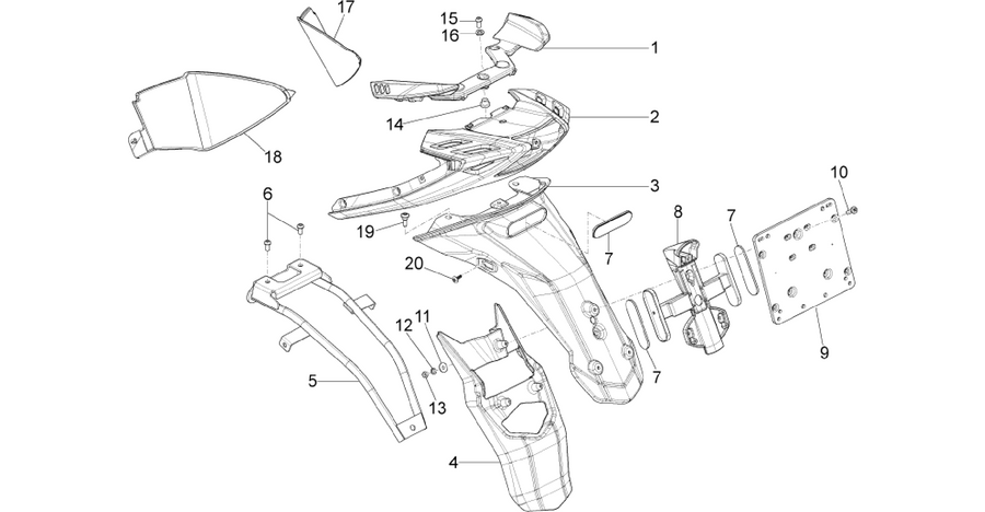Rear cover - Splash guard