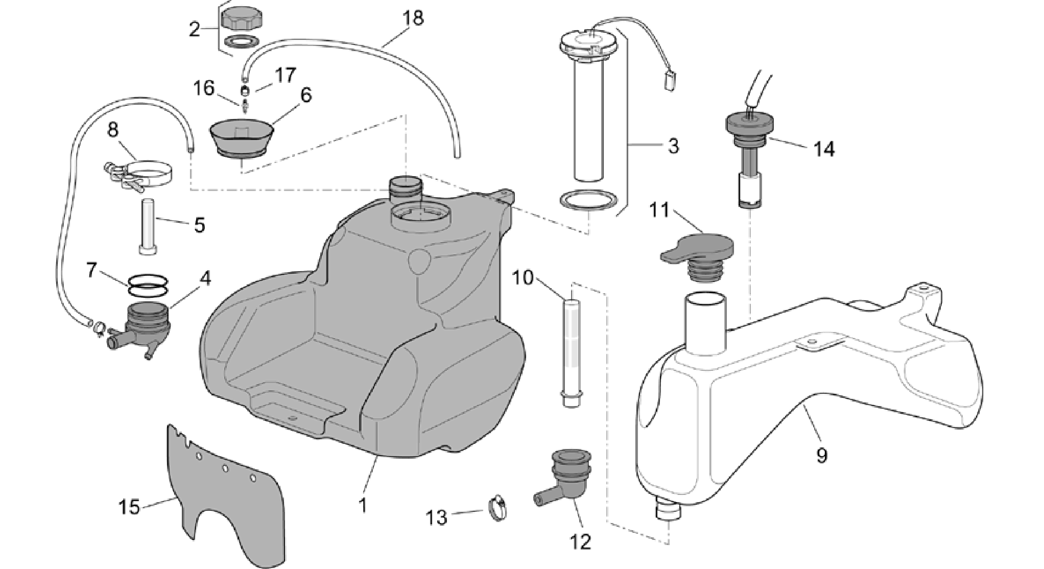 Oil and fuel tank
