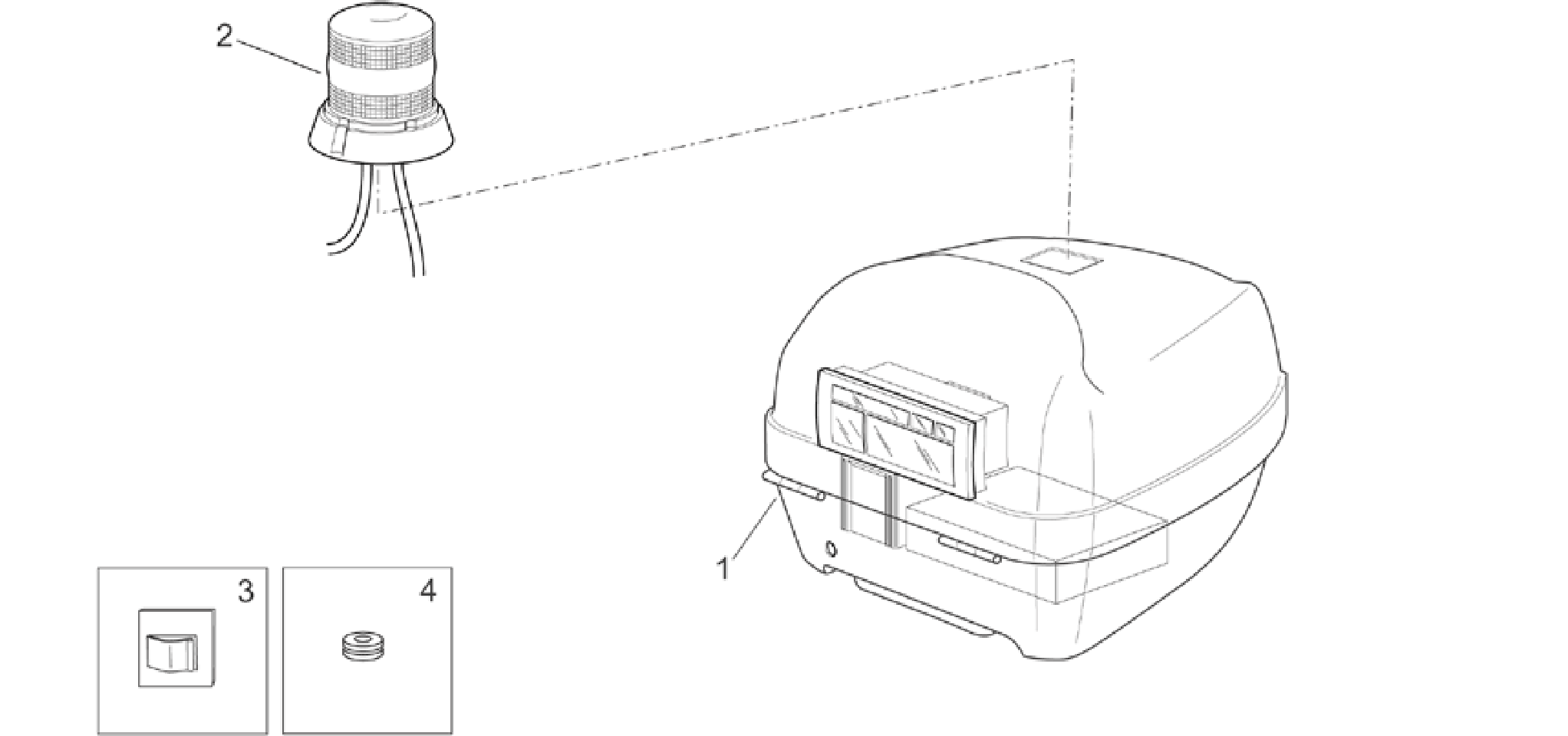 Rear headlight - Top box