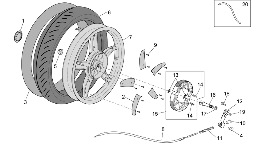 Rear wheel - drum brake