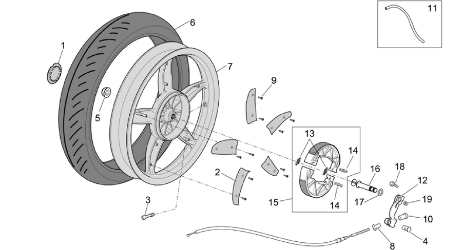 Rear wheel - drum brake