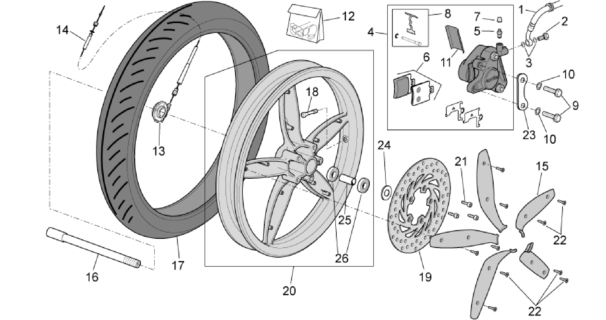 Front wheel - disc brake