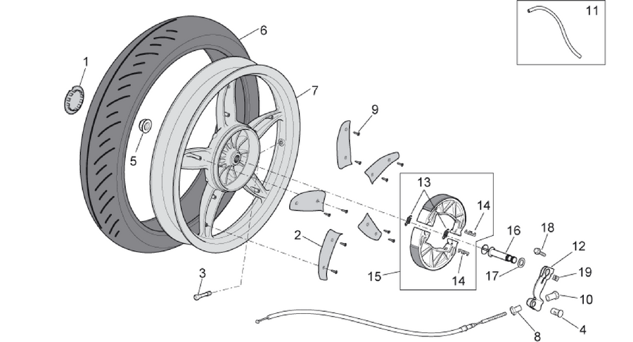 Rear wheel - drum brake