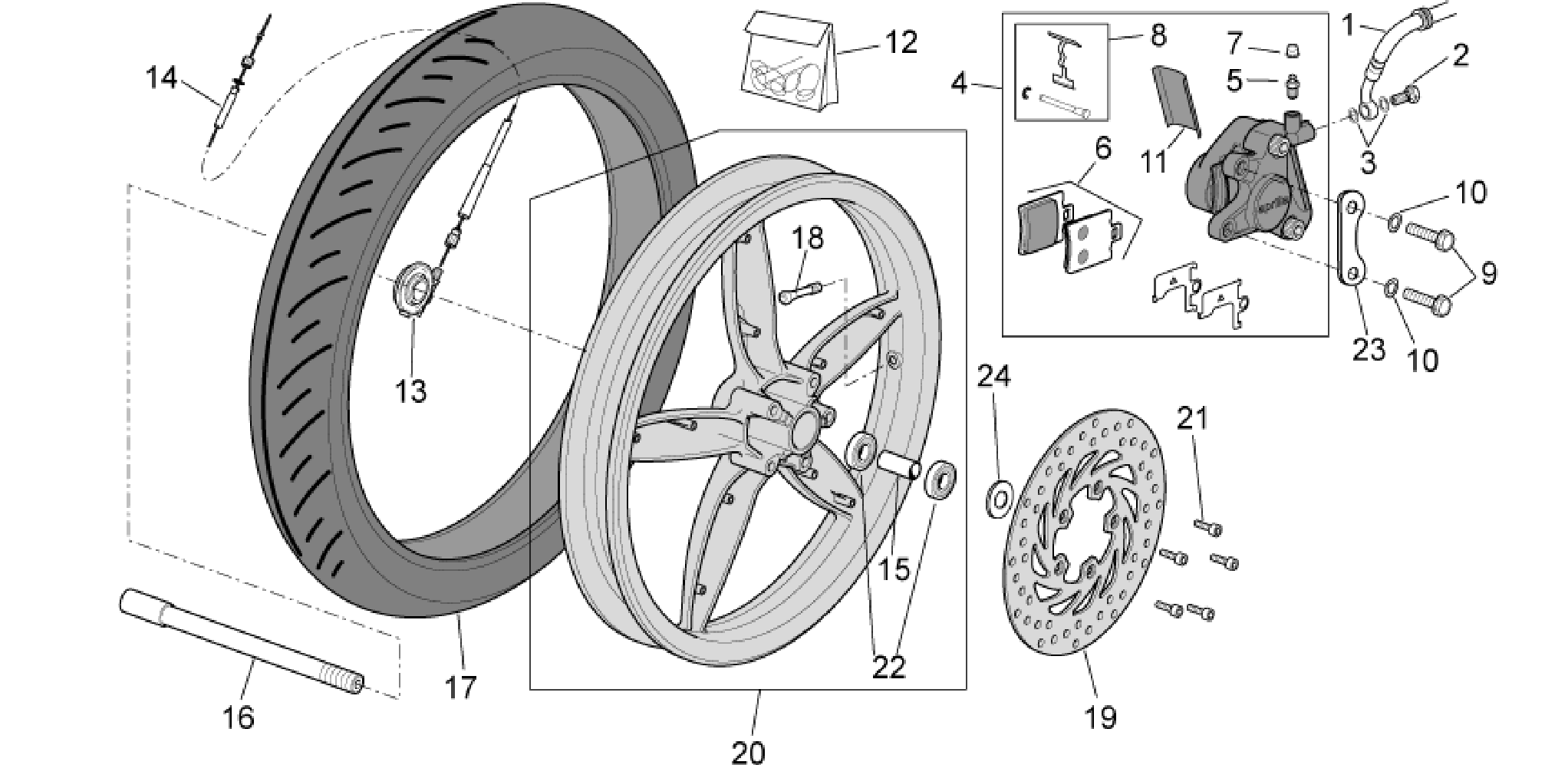 Front wheel - disc brake