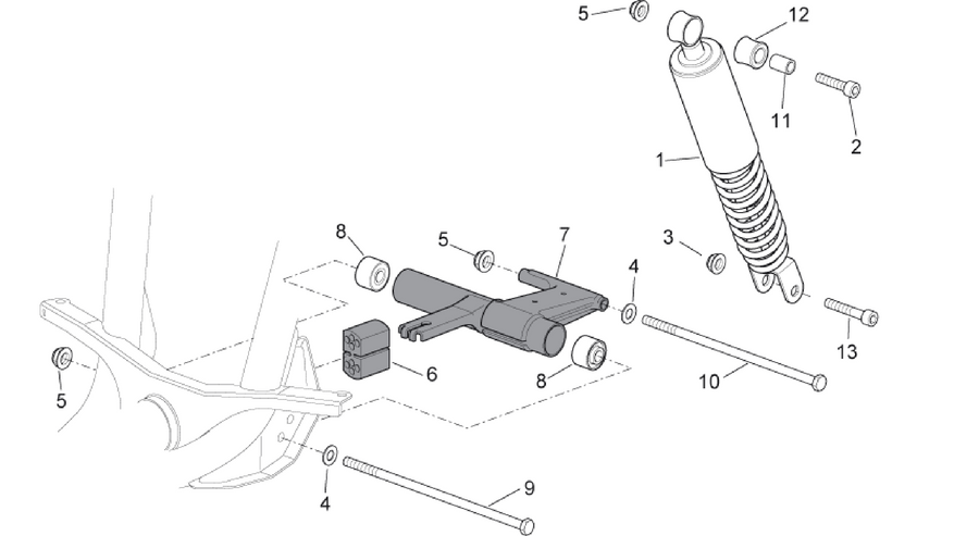 R.shock absorber-connect. Rod