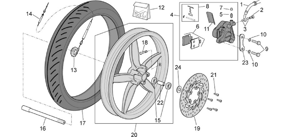 Front wheel - disc brake