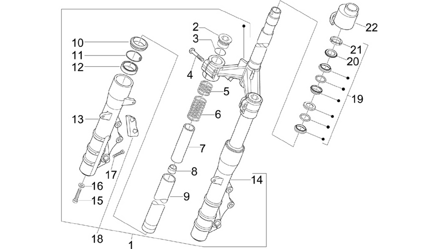 Fork/steering tube - Steering bearing unit